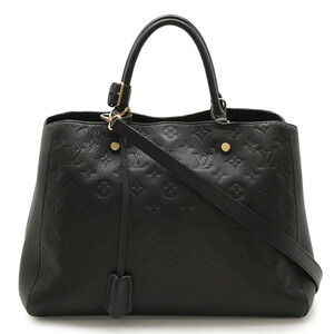 LOUIS VUITTON Monogram Empreinte Montaigne Handbag Tote Bag Shoulder Noir Black